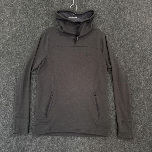 Under Armour Featherweight Slouchy Hoodie Women's Medium Gray Funnel Neck - Picture 1 of 8